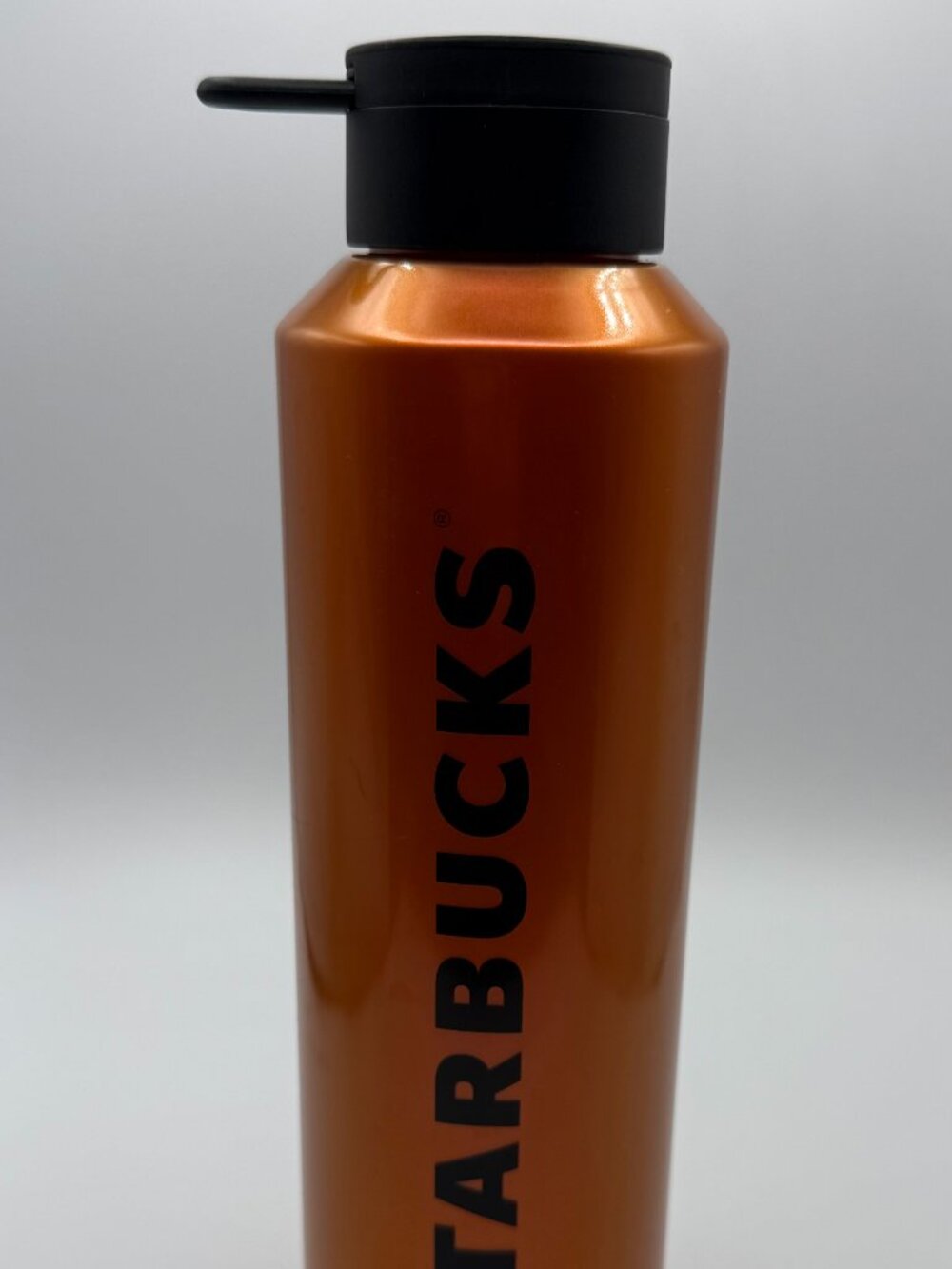 Starbucks 24oz Shiny Copper Orange Plastic Water Bottle Shaker NWOT